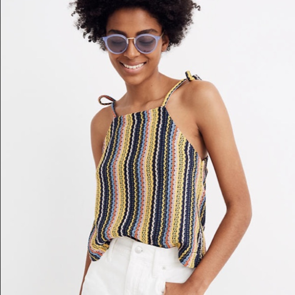Madewell Rainbow 🌈 Crochet Tie Top